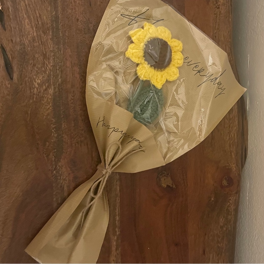 Handmade Crocheted Sunflower | Cottagecore Desk Decor | Gift